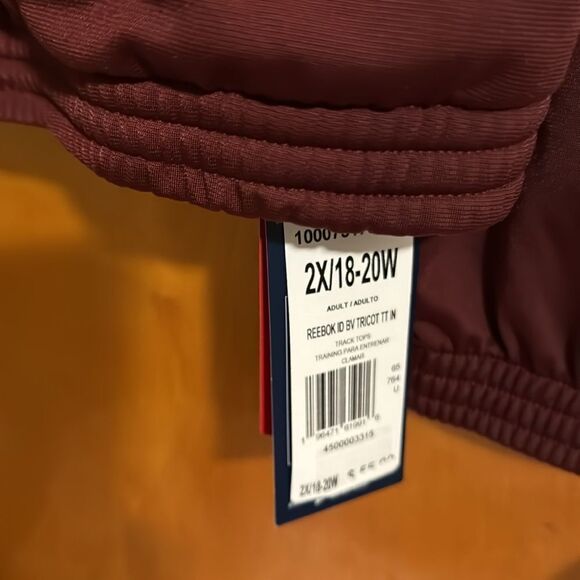 Reebok Track Jacket Womens 2X Burgundy - Picture 4 of 4